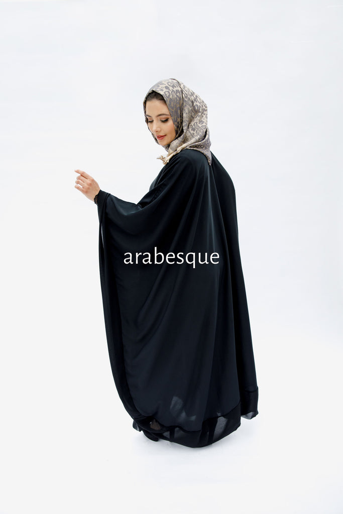 Black Closed Abaya – Plain Premium Nidha Batwing Style