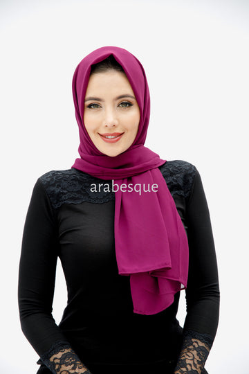 Plain Georgette Hijab in Magenta
