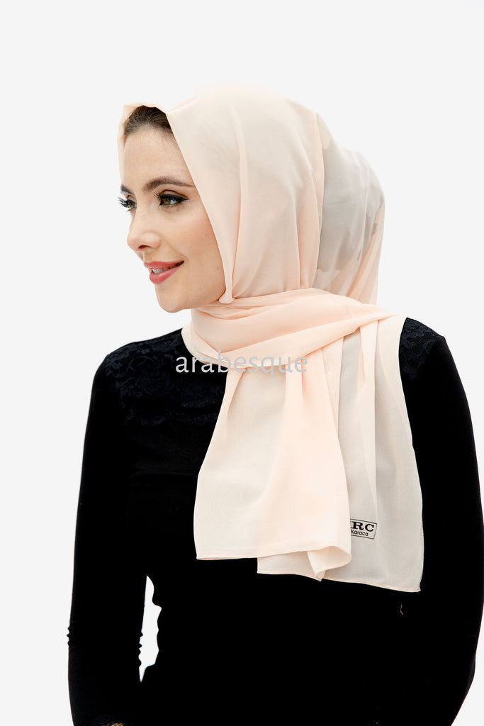 Nano Crepe Hijab in Peach