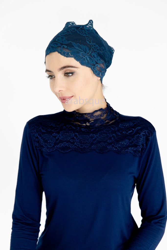 Lace Ful Tube in Navy